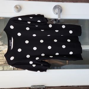 Poka dot sweater above elbow sleeves